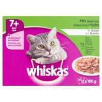 WHISKAS MULTIPACK POUCH SENIOR MIX SELECTIE VLEES / VIS IN SAUS 12X100 GR - thumbnail
