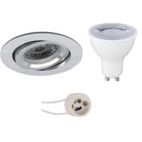 GU10 Inbouwspot Set - Mat Chroom - Rond - Kantelbaar - Philips - MASTER 927 36D VLE - DimTone Dimbaar - 4.9W - Warm Wit 2200K-2700K - Ø82mm - thumbnail