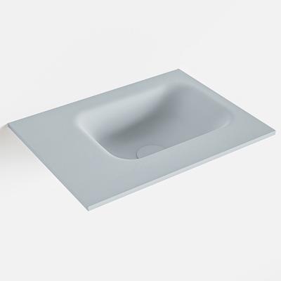 MONDIAZ LEX Clay solid surface inleg wastafel voor toiletmeubel 40cm. Positie wasbak rechts