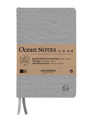 Notitieboek aurora ocean a5 192blz lijn 80gr grijs | 4 stuks