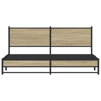 Bedframe met hoofdbord metaal sonoma eikenkleurig 160x200 cm Bedframe met hoofdbord metaal sonoma eikenkleurig 160x200 cm