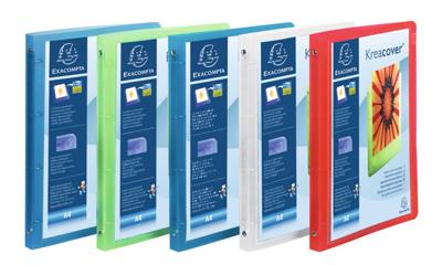 Exacompta Personaliseerbare ringmap Kreacover 2 ringen, 5 geassorteerde kleuren: turkoois, groen, roo...
