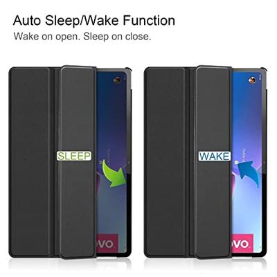 Lunso - Lenovo Tab P12 Pro - Tri-Fold Bookcase hoes - Zwart