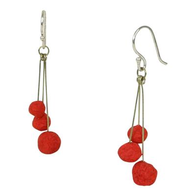 Katoenen Oorbellen "Cherries" (Rood) Katoenen Oorbellen "Cherries" (Rood)