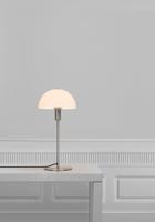 Kleine tafellamp wit & geborsteld staal met E14 fitting en schakelaar Norlux Ellen 20 40 cm - thumbnail