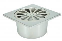 Riko doucheput met onderuitlaat 10 x 10 cm chroom