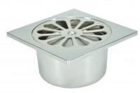 Riko doucheput met onderuitlaat 10 x 10 cm chroom - thumbnail