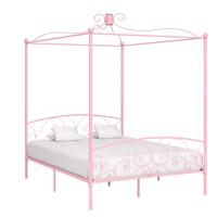 Hemelbedframe metaal roze 160x200 cm - thumbnail