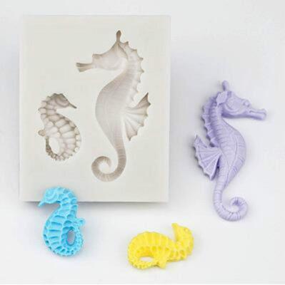 3D zeemeermin staart siliconen mallen suiker ambachtelijke kaars mallen DIY ambachtelijke fondant mallen (grootte seahorse)