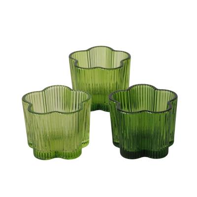 Boltze Home waxinelichthouder fiona groen gelakt glas ø7,8xh6cm