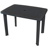 Tuintafel 101x68x72 cm kunststof antraciet - thumbnail