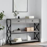 Wandtafel 100x28x75 cm bewerkt hout grijs sonoma eikenkleurig - thumbnail