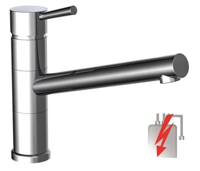 UNICORN ééngreepsmengkraan keuken, lage druk, chroom lage druk kraan - alleen geschikt voor lage druk boilers/kleine accumulatoren (onder wastafel model) met hoge uitloop en 150° draaibereik Eco