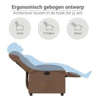 Fauteuil verstelbaar elektrisch stof bruin - thumbnail
