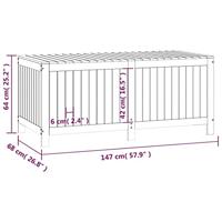 Tuinbox 147x68x64 cm massief grenenhout wit - thumbnail