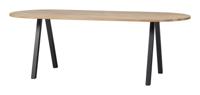 WOOOD Ovale Eettafel 'Tablo' met 2-standen poot, 220 x 90cm - thumbnail