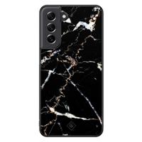Samsung Galaxy S21 FE hoesje - Marmer zwart - thumbnail