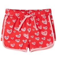 VidaXL Kindershort met trekkoord 128 rood - thumbnail