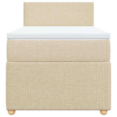 Boxspring met matras stof crèmekleurig 90x190 cm