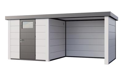 Telluria | Tuinhuis Classico 2424 met Overkapping Lounge Small | Rechts | Wit Telluria | Tuinhuis Classico 2424 met Overkapping Lounge Small | Rechts | Wit