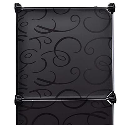 VidaXL Kast met 9 vakken modulair 109x36,5x143 cm zwart en wit