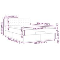 Ottoman bed met matras 140x200cm fluweel lichtgrijs - thumbnail