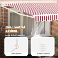 VidaXL Inklapbaar zonnescherm rood en wit 350 x 250 cm - thumbnail