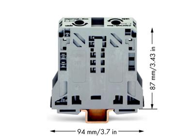WAGO 285-150 Doorgangsklem 20 mm Spanveer Toewijzing: L Grijs 1 stuk(s) Piece