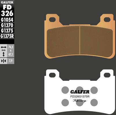 GALFER remblokken "fd326 brake pad fd326 g1375r sint.metal racing GALFER remblokken "fd326 brake pad fd326 g1375r sint.metal racing
