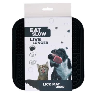Eat Slow Live Longer Lick Mat Quad Grey - thumbnail
