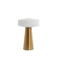 Light & Living Tafellamp 'Pleat' Glas, 45cm, kleur Mat Wit - thumbnail