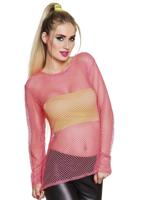 Fishnet shirt pink - thumbnail