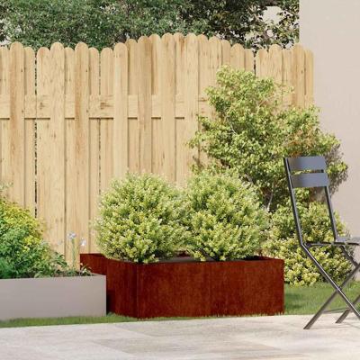 Plantenbak roestig 80x80x30 cm weervast staal