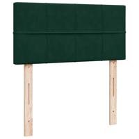 Ottoman bed met matras 100x200 cm fluweel donkergroen - thumbnail
