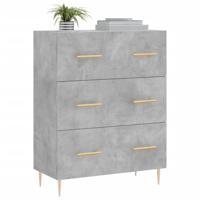 Dressoir 69,5x34x90 cm bewerkt hout betongrijs - thumbnail