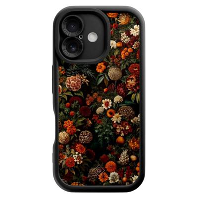 iPhone 16 zwarte case - Exotic garden