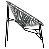 Tuinstoel Egg poly rattan zwart en lichtgrijs - thumbnail