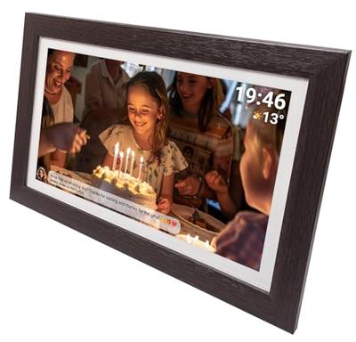 Denver PFF1543DW Digitale WiFi-fotolijst 39.6 cm 15.6 inch Energielabel: D (A - G) 1920 x 1080 Pixel 16 GB Hout (donker)