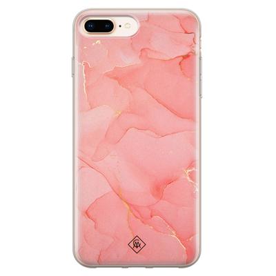 iPhone 8 Plus/7 Plus siliconen hoesje - Marmer roze iPhone 8 Plus/7 Plus siliconen hoesje - Marmer roze