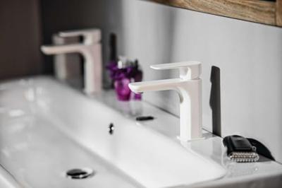 Wastafelmengkraan Sapho Spy 1-hendel Recht 16.7 cm Mat Wit Sapho