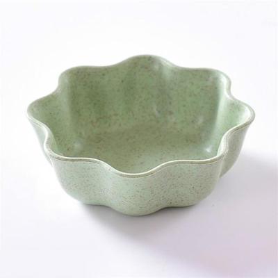 5 stuks creatieve pruim vorm gerechten tarwe stro kruiden schotel snack Plate chili saus ketchup dressing zout schaal grootte: 7x7x 2.5 cm (groen)