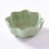 5 stuks creatieve pruim vorm gerechten tarwe stro kruiden schotel snack Plate chili saus ketchup dressing zout schaal grootte: 7x7x 2.5 cm (groen) - thumbnail