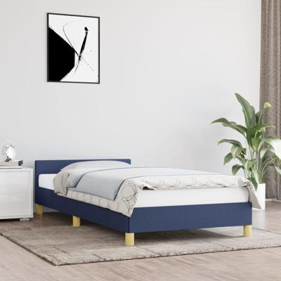 Bedframe met hoofdeinde zonder matras 80x200 cm stof blauw