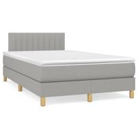 Boxspring met matras stof lichtgrijs 120x190 cm - thumbnail