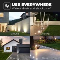 Set van 6 Maisy LED Grondspots Rond - Dimbaar - GU10 - 2700K warm wit - 4 Watt 345 lumen - Rond - Ø12cm - Tuinspot - Oprit - RVS - IP67 waterdicht - thumbnail