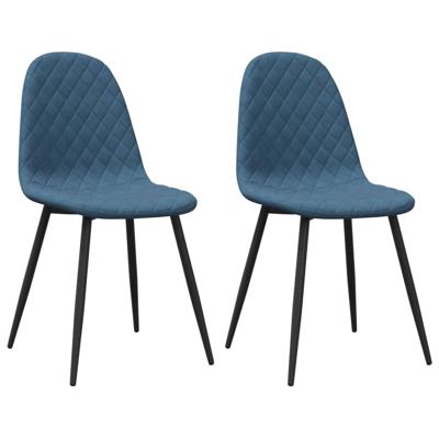 Eetkamerstoelen 2 st fluweel blauw