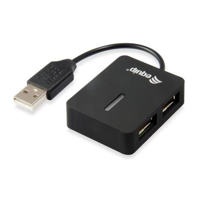 Equip Usb-Hub 4Port Travel USB-hub, zwart