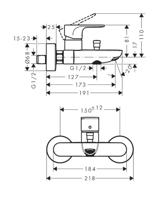 Hansgrohe Badmengkraan Opbouw Rebris S Eengreeps Mat Zwart - thumbnail