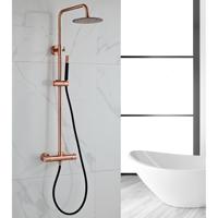 Opbouw Regendouche Set BWS Copper Pro Thermostatisch Staaf Handdouche Geborsteld Koper 30 cm - thumbnail