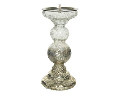 Kandelaar glas l10b10h20 cm goud/helder Decoris - Decoris